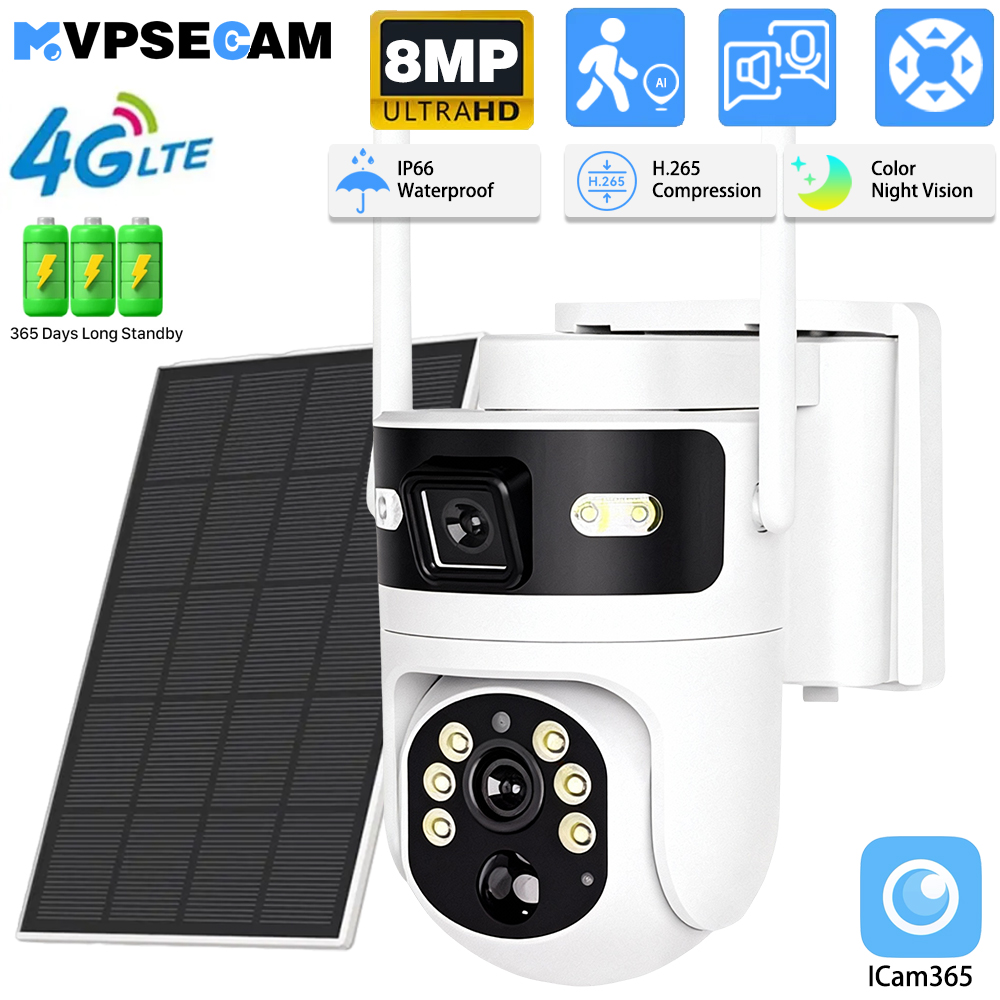 Solar Panel Tilt Mount - 8mp 4k 4g cartão sim ptz