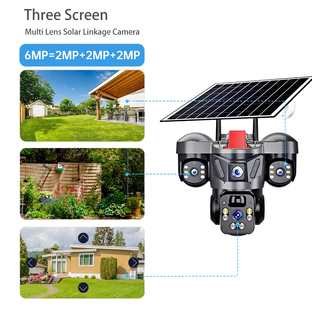 Kerui ao ar livre ptz 6mp 4g s - Solar Panel Tilt Mount avaliação e preço